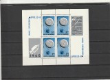 ROMANIA 1969 LP 692 a COSMOS I - APOLLO 8 BLOC DE 4 TIMBRE CU 4 VINIETE DIFERITE MNH