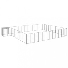 vidaXL Padoc pentru c&acirc;ini, argintiu, 37,51 m&sup2;, oțel