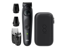 Aparat Tuns Barba Braun MBBT7 Buton Rotativ De Precizie 2 Piepteni 2 Accesorii Negru foto