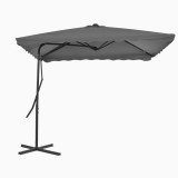 Umbrelă soare de exterior, st&acirc;lp din oțel, antracit, 250x250 cm