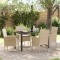 vidaXL Set de masă pentru grădină cu pernă 5 pcs Bej Rattan poli 3379795