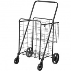 Carucior de cumparaturi pliabil, Vivatechnix, otel, 645x622x1045 mm, max 50 kg