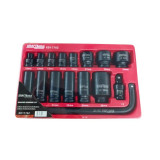 Set de 16 chei impact tubulare de la 10 la 36mm lungimi de 38 si 78mm si patrat de 1/2&quot; cu extensie tip L B-11762