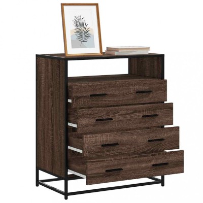 Gossi dulap cu sertar, stejar maro, 70x41x70 cm, lemn prelucrat foto