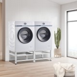 Suport dublu pentru masina spalat Bothel fiecare cu cate 1 raft extensibil [en.casa] HausGarden Leisure