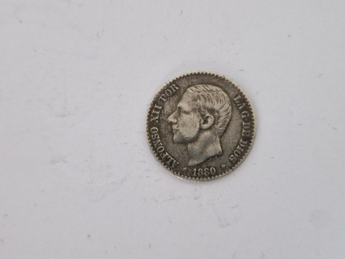 Spania 50 Cent 1880 Argint.