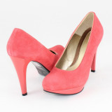 Pantofi cu toc dama piele naturala - Nike Invest roz - Marimea 40