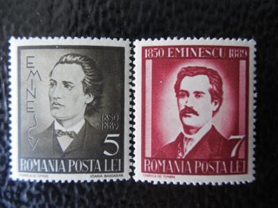 Romania-Eminescu-serie completa -nestampilate foto