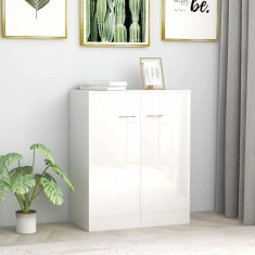 Dulap, alb extralucios, 60x30x75 cm, lemn prelucrat