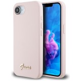 Husa Guess iPhone 16e Silicone Script Metal Logo, roz, GUHMPSE4SMBSLP