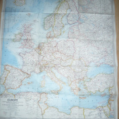 Harta Europei 1969 National Geografic , dim.= 67x77cm