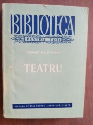 Teatru- Gerhart Hauptmann foto
