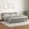 vidaXL Pat box spring cu saltea, gri deschis, 160x200 cm, catifea 3131027