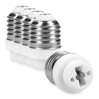 Set 5 Adaptoare dulie de la E27 la G9, Kwmobile, Alb, Ceramica, 40401 foto
