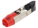 Lampă LED roşie T5,5K 28VDC 28VAC - 3mm, Plastic