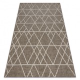 Covor sisal Floorlux 20508 taupe si şampanie Triunghiuri, 160x230 cm