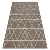 Covor sisal Floorlux 20508 taupe si şampanie Triunghiuri, 160x230 cm, Dreptunghi