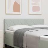 Tăblia - Design cu blocuri de diamant - Gri deschis - 144 cm - Catifea