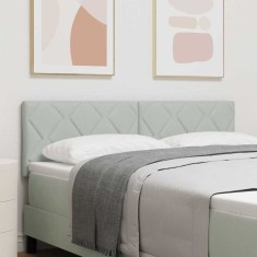 vidaXL Tăblie LED cu lumini cu bandă LED Gri deschis 144 cm Catifea