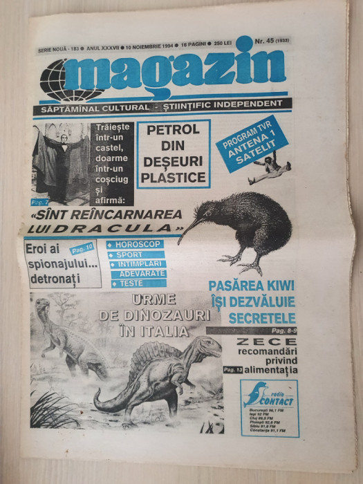 magazin 10 noiembrie 1994-urme de dinozauri in italia