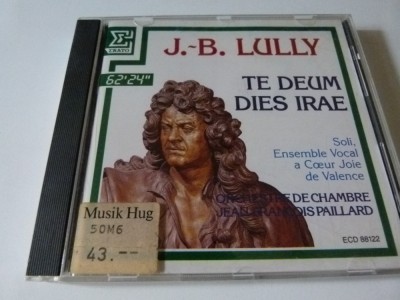 Te deum , Dies Irae - J.B. Lully, cd foto