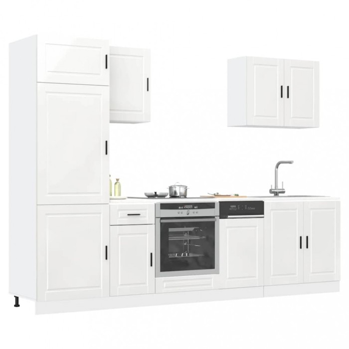 Gossi set dulap de bucatarie 7 piese &bdquo;kalmar&rdquo; alb lucios lemn