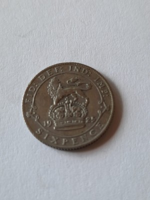 ANGLIA 6 PENCE 1925 ARGINT G5 foto