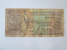 Data rara! Burundi 50 Francs 01-05-1988 foto