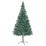 Brad de Crăciun artificial cu conuri de pin, 210 cm