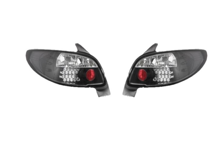 Set stopuri tuning PEUGEOT 206 (2 ), 01.1998-04.2009, model Hatchback, Taiwan, partea stanga+dreapta, LED; negru, transparent;