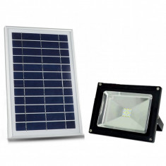 Proiector LED SMD 5050, 10W cu Panou Solar Alb Rece foto