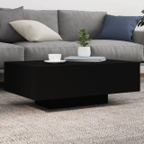 VidaXL Măsuță de cafea cu lumini LED, negru, 85x55x31 cm