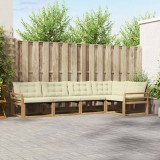 vidaXL Set de canapele de exterior cu pernă 5 pcs Alb și crem 3388684