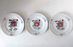 Lot 3 farfurii portelan fin, pictate manual, August Warnecke decor East Frisia, 16 cm diametru, Handgemalt, Germania