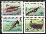 Fauna marina, Rep. Dominicana, 1995, casalot, delfin, balena, MNH