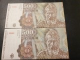 Romania 500 lei Aprilie 2 buc consecutive serii mici / din foto UNC