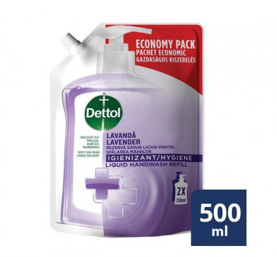 Rezerva sapun lichid Dettol pentru spalarea m&amp;acirc;inilor, lavanda, 500 ml foto