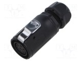 Conector circular mufă mamă 7 pini 12A 500V IP67 drept LUTRONIC