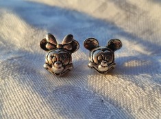 set PANDORA argint 2 CHARMURI ORIGINALE marcate ALE cu MINNIE si MIKEY MOUSE