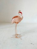 Flamingo roz de sticla, executat manual, 10cm inaltime, arta sticla