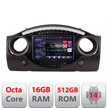 Navigatie Mini intre anii 2004-2006 Android radio gps internet 8 core QLED 2K 16+512 360 Edotec CarStore Technology