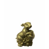 Statueta Feng Shui Iepure cu monede si pepite, 9cm, model FS303