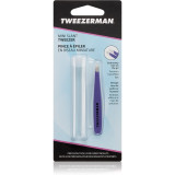 Cumpara ieftin Tweezerman Mini Slant pensete cu varfurile tesite mini cu trusă de călătorie Lavender 1 buc