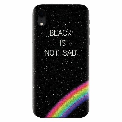 Husa silicon pentru Apple Iphone XR, Black Is Not Sad foto