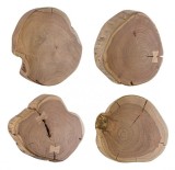 Cumpara ieftin Set 4 decoratiuni perete lemn natur Eneas 35x35x5 cm