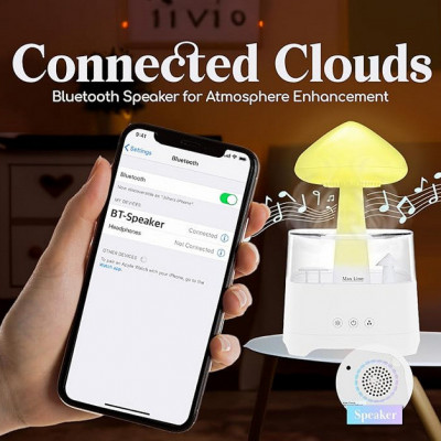 Umidificator Mushroom cu Sunete Albe,bluetooth, difuzor aromaterapie foto