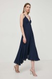 Silvian Heach rochie culoarea bleumarin, midi, evazată