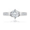 Inel de logodnă, braţe decorate, zirconiu rotund, transparent, decupaj, argint 925 - Marime inel: 50