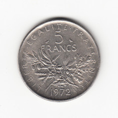 Moneda Franta 5 franci/francs 1972, stare buna, curata