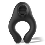 ARMONY - SILICONE VIBRATOR RING 3 MOTORS RECHARGEABLE BLACK - GOLD, ARMONY FOR HIM